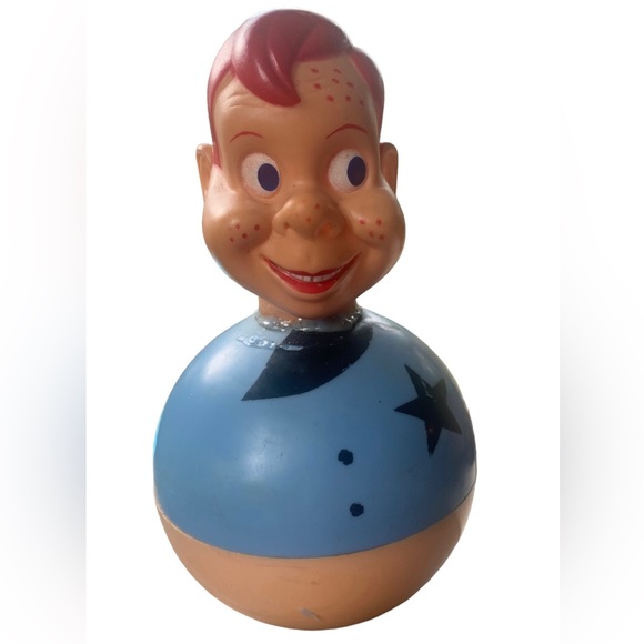 🥳SOLD🙏🏻Rare Antique Collectible Howdy Doody Rattle Rolly Poly Toy 6.5” T X 4” W - Picture 1 of 7